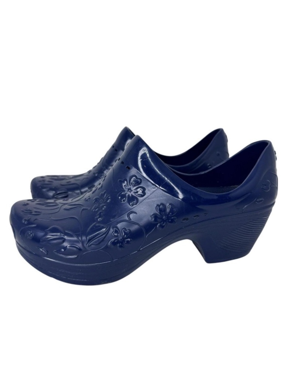 Dansko Pixie Floral Navy Rubber Clog